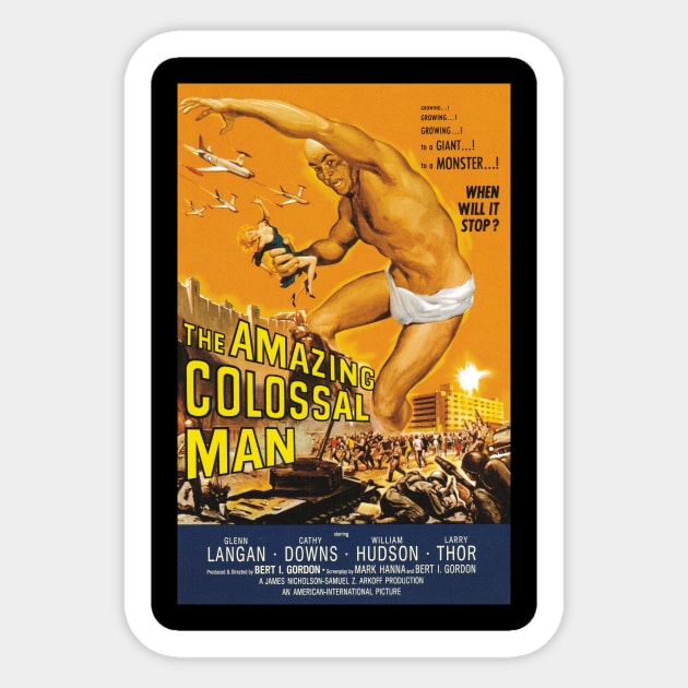 Classic Drive-In Movie Poster - The Amazing Colossal Man Sticker by Starbase79